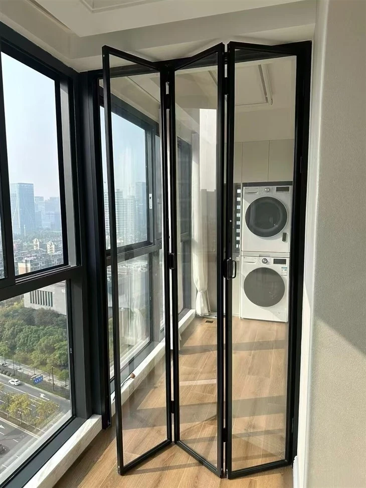Black Slimline Aluminium Exterior Bifold Doors factory