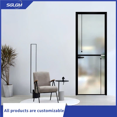 Pintu Kaca Dalaman Aluminium Hitam